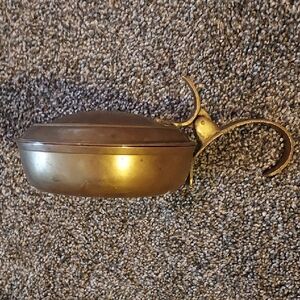 Vintage Brass Silent Butler with Lid